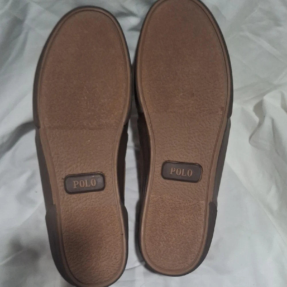 Polo by Ralph Lauren Brown Boat Shoes with Suede Upper and Lace Detailing